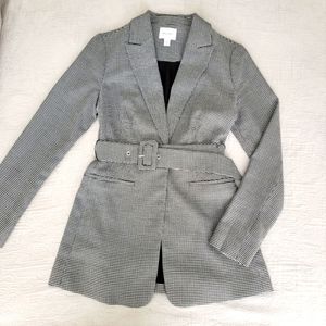 NINE WEST Houndstooth Double Breasted Blazer